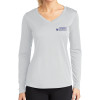Thumbnail image for  Womens White Performance Long Sleeve V Neck Shirt