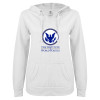 Thumbnail image for  ENZA Womens White V Notch Raw Edge Fleece Hoodie