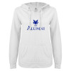 Thumbnail image for  ENZA Womens White V Notch Raw Edge Fleece Hoodie