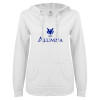 Thumbnail image for  ENZA Womens White V Notch Raw Edge Fleece Hoodie