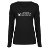 Thumbnail image for  Womens Black Long Sleeve V Neck Tee 