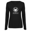 Thumbnail image for  Womens Black Long Sleeve V Neck Tee 