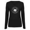 Thumbnail image for  Womens Black Long Sleeve V Neck Tee 