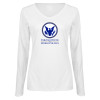 Thumbnail image for  Womens White Long Sleeve V Neck Tee