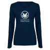 Thumbnail image for  Womens Navy Long Sleeve V Neck Tee