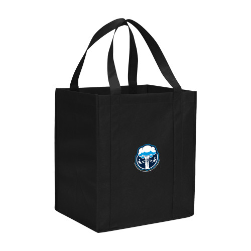  Non Woven Black Grocery Tote - Sonic Boom Smoke