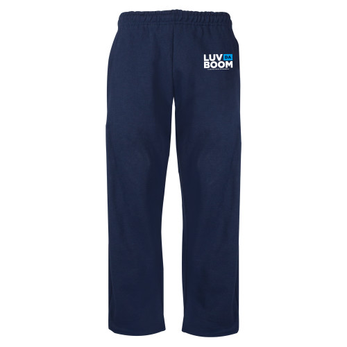  Navy Fleece Open Bottom Pant - Luv Da Boom