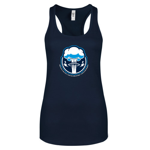  Next Level Womens Navy Racerback Tank  - Sonic Boom Smoke
