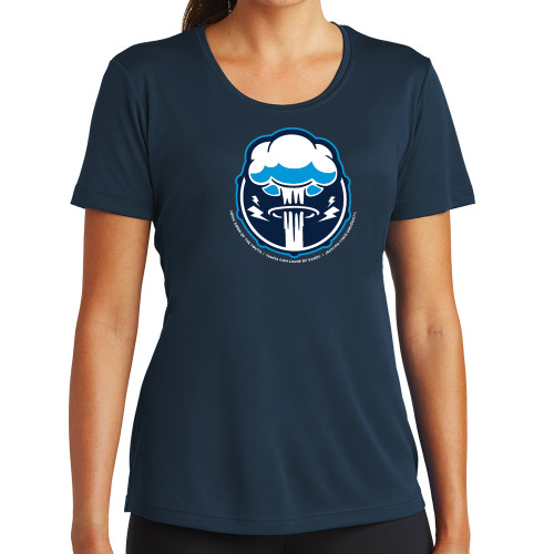  Womens Navy Performance Tee - Sonic Boom Smoke