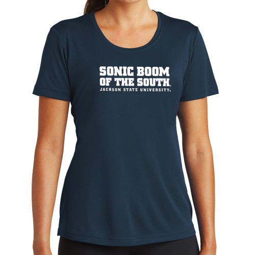  Womens Navy Performance Tee - Sonic Boom of the South