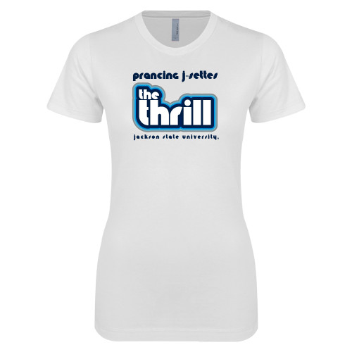  Next Level Womens White Boyfriend Tee - The Thrill