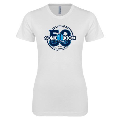  Next Level Womens White Boyfriend Tee - 50th Anniversary