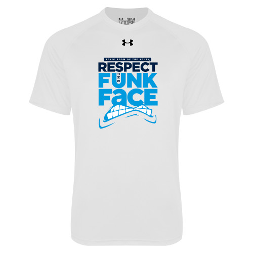  Under Armour White Tech Tee - Respect the Funk Face