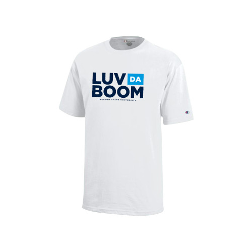  Champion Youth White Short Sleeve Tee - Luv Da Boom