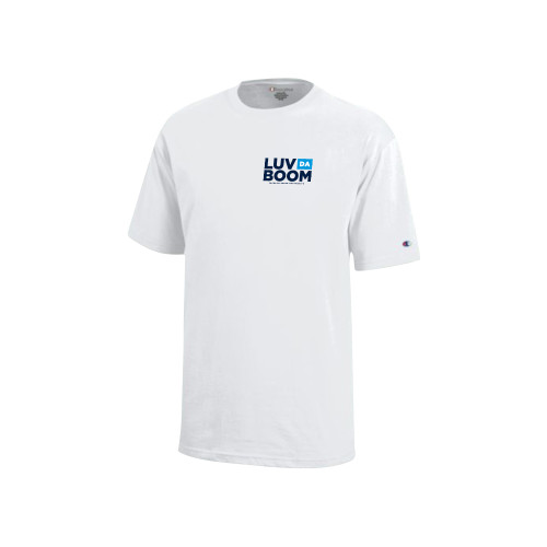  Champion Youth White Short Sleeve Tee - Luv Da Boom