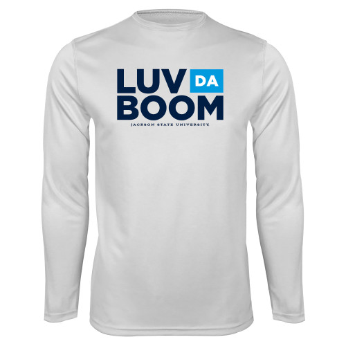  White Performance Long Sleeve Shirt - Luv Da Boom