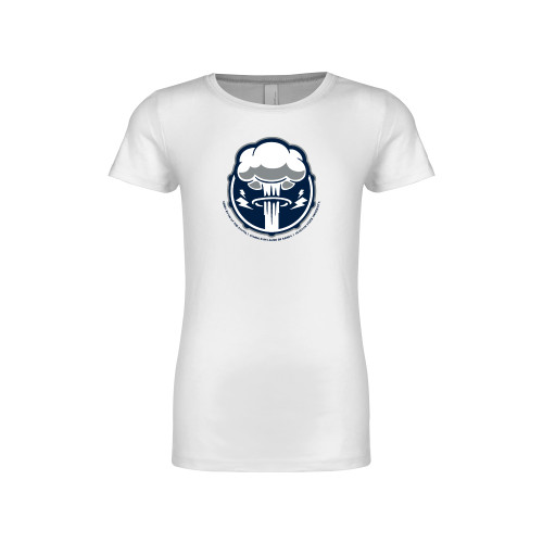  Next Level Girls White Fashion Fit T Shirt - Sonic Boom Smoke