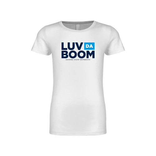  Next Level Girls White Fashion Fit T Shirt - Luv Da Boom