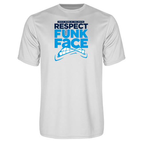 White Performance Tee - Respect the Funk Face