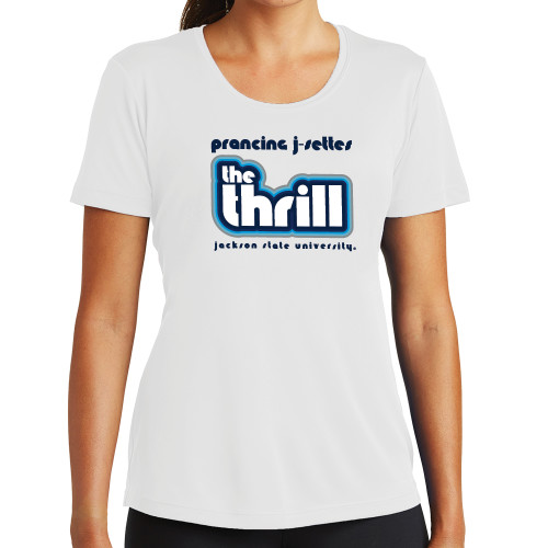  Womens White Performance Tee - The Thrill