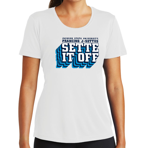  Womens White Performance Tee - Sette It Off