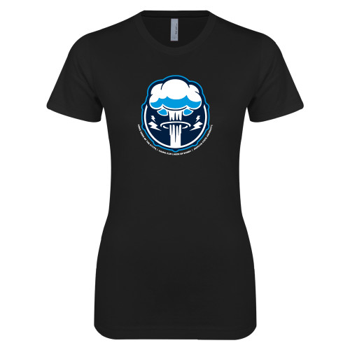  Next Level Womens Black Boyfriend Tee - Sonic Boom Smoke