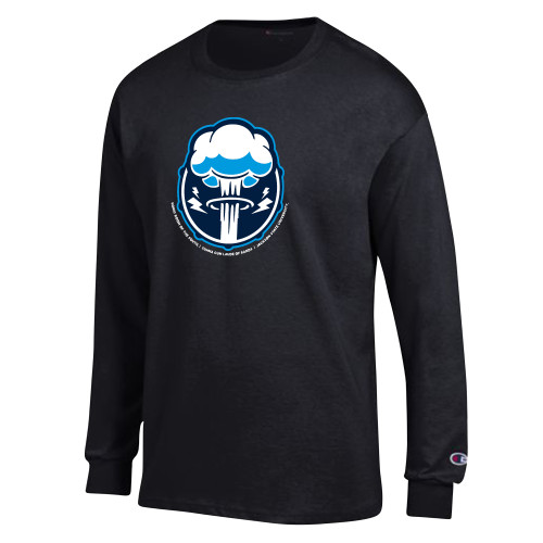  Champion Black Long Sleeve T Shirt - Sonic Boom Smoke