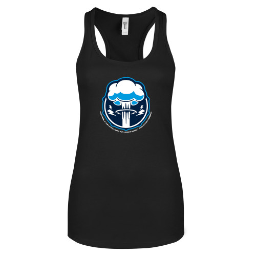  Next Level Womens Black Racerback Tank  - Sonic Boom Smoke