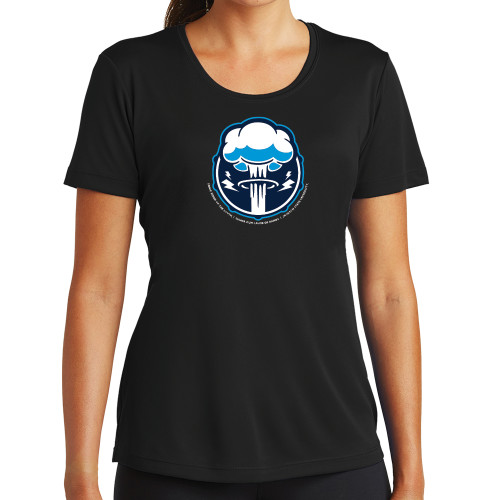  Womens Black Performance Tee - Sonic Boom Smoke