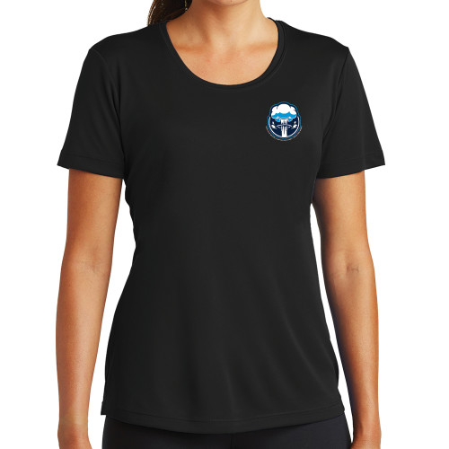  Womens Black Performance Tee - Sonic Boom Smoke