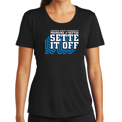  Womens Black Performance Tee - Sette It Off