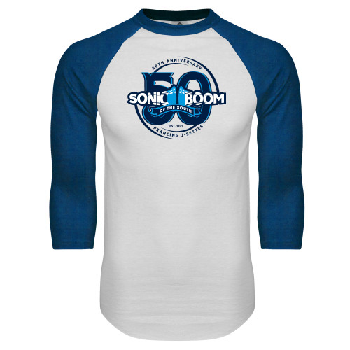  White/Royal Raglan Baseball T Shirt - 50th Anniversary