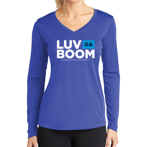  Womens Royal Performance Long Sleeve V Neck Shirt - Luv Da Boom