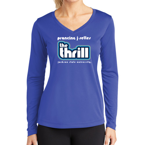  Womens Royal Performance Long Sleeve V Neck Shirt - The Thrill
