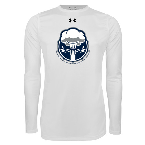  Under Armour White Long Sleeve Tech Tee - Sonic Boom Smoke
