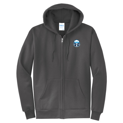  Extended Charcoal Fleece Full Zip Hoodie - Sonic Boom Smoke