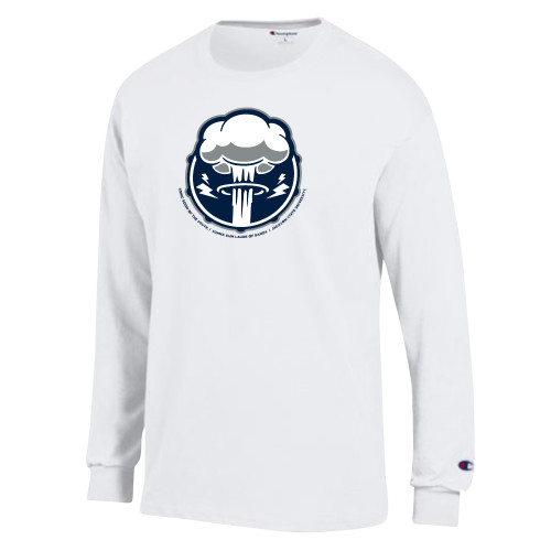  Champion White Long Sleeve T Shirt - Sonic Boom Smoke