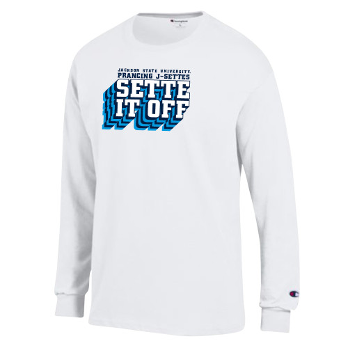  Champion White Long Sleeve T Shirt - Sette It Off