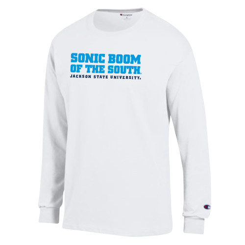  Champion White Long Sleeve T Shirt - Sonic Boom of the South