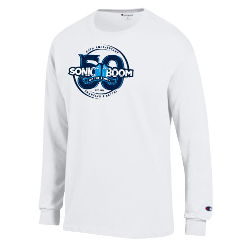  Champion White Long Sleeve T Shirt - 50th Anniversary