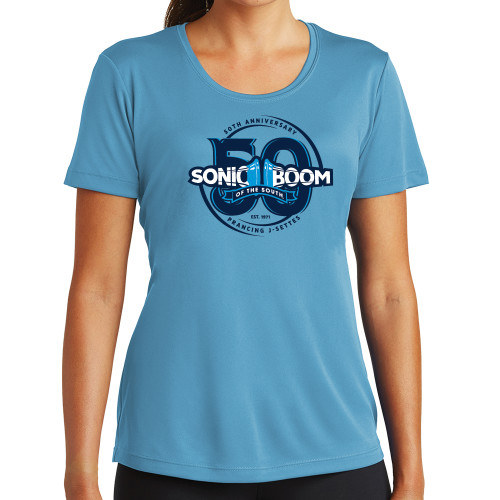  Womens Light Blue Performance Short Sleeve Tee - 50th Anniversary