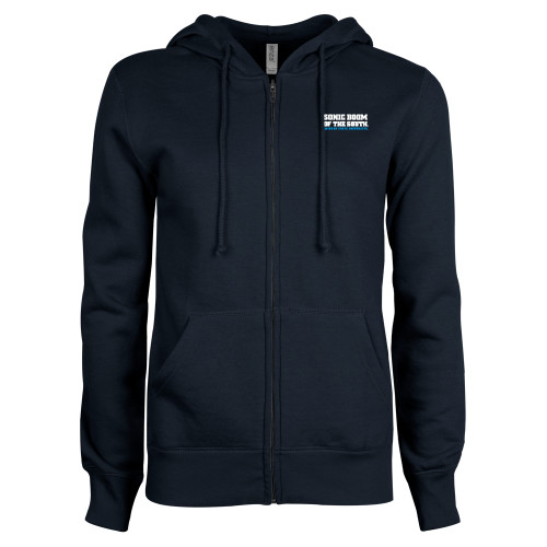  ENZA Womens Navy Fleece Full Zip Hoodie - Sonic Boom of the South