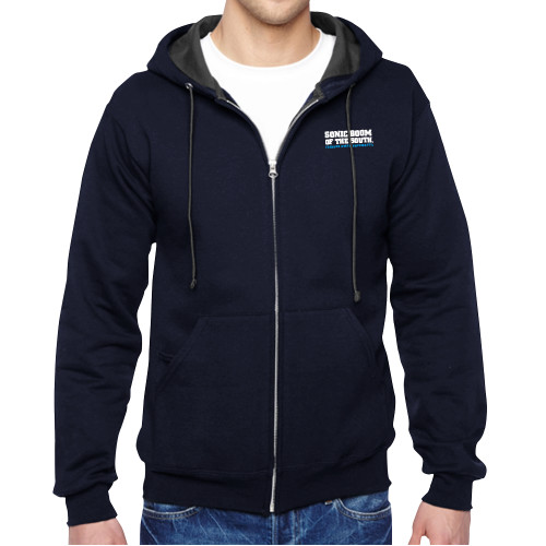  Navy Fleece Full Zip Hoodie - Sonic Boom of the South