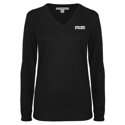  Womens Black VNeck Sweater - Sonic Boom of the South