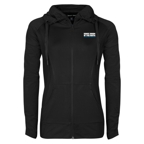  Womens Black Sport Wick Stretch Full Zip Jacket - Sonic Boom of the South