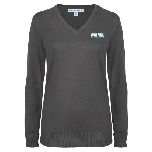  Womens Charcoal Heather VNeck Sweater - Sonic Boom of the South