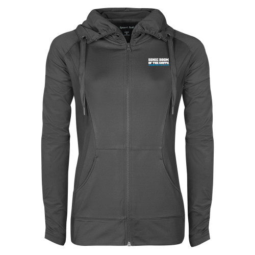  Womens Charcoal Sport Wick Stretch Full Zip Jacket - Sonic Boom of the South