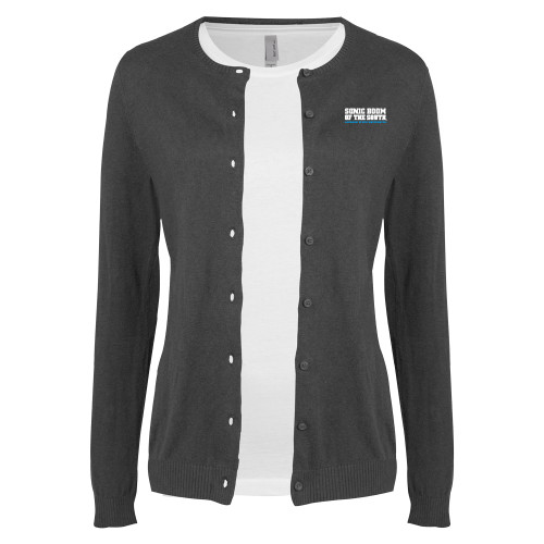  Womens Charcoal Cardigan Sweater - Sonic Boom of the South