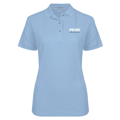  Womens Silk Touch Light Blue Pique Polo - Sonic Boom of the South