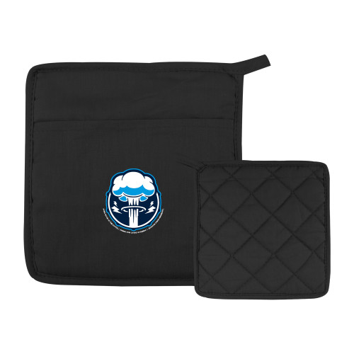  Quilted Canvas Black Pot Holder - Sonic Boom Smoke